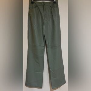 Women’s Zara Sage Green Faux Leather Trousers